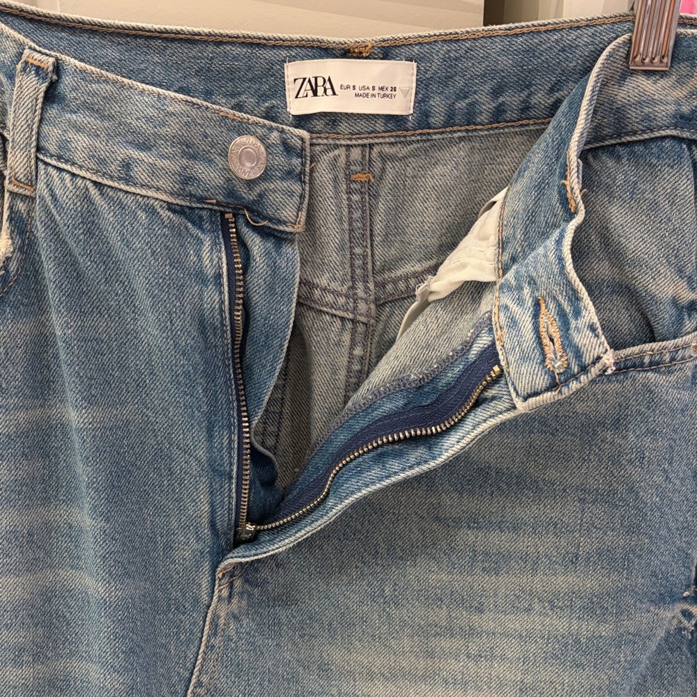 Zara women’s denim maxi skirt Blue